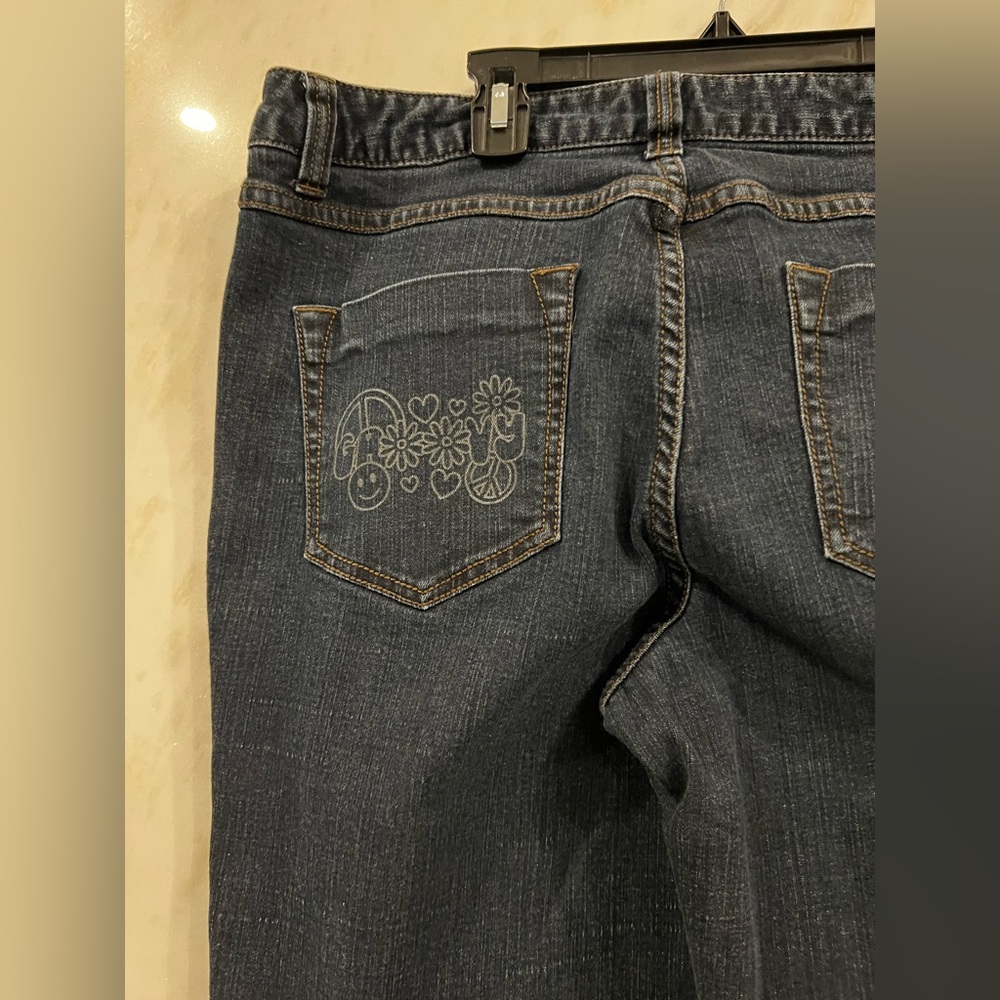 INC International Concepts Dark Blue Butterfly Jeans - Picture 5 of 8